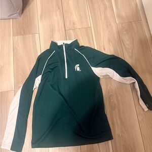 Michigan State Green and White Quarter-Zip Pullover